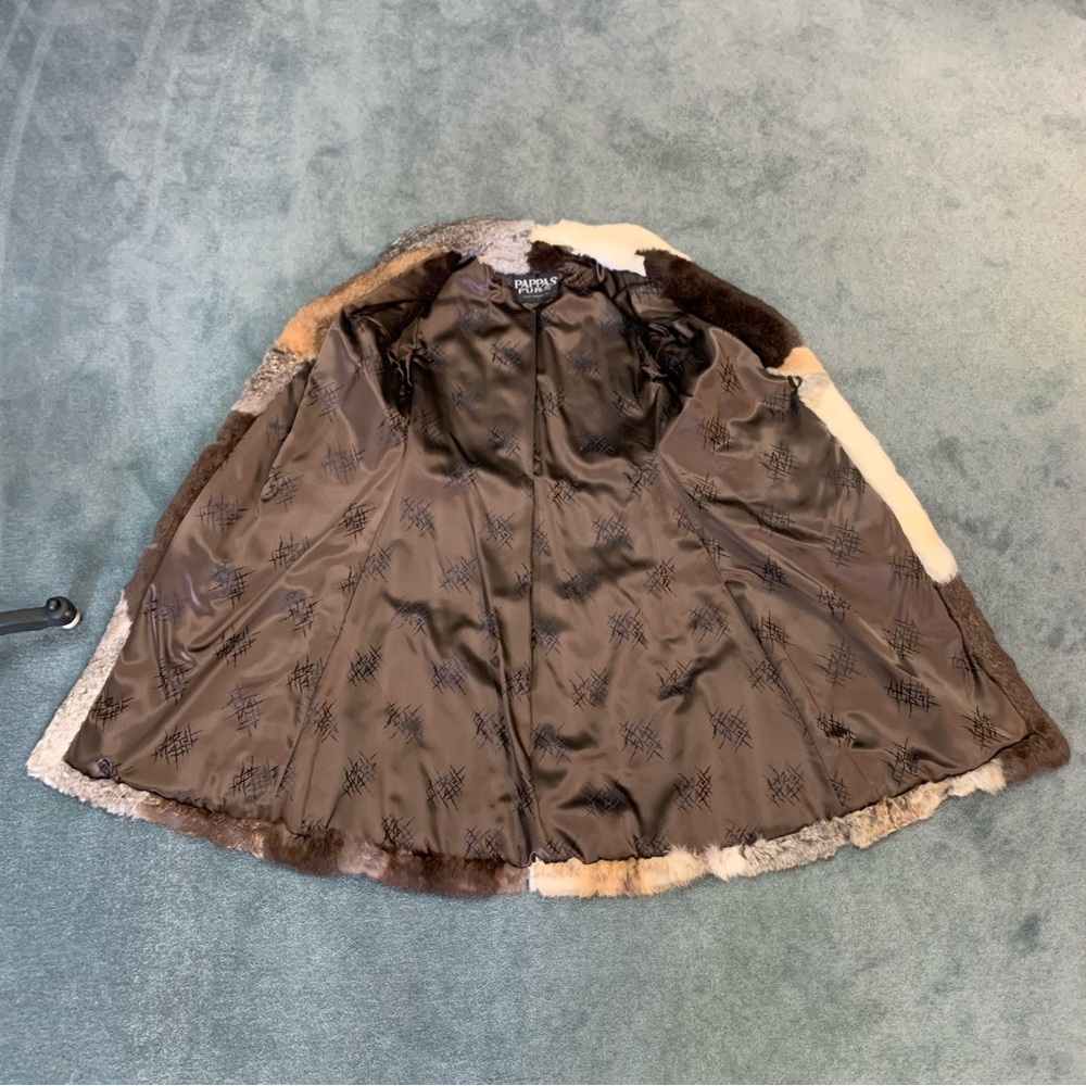 Genuine Rabbit Fur Patchwork Coat - Picture 6 of 10